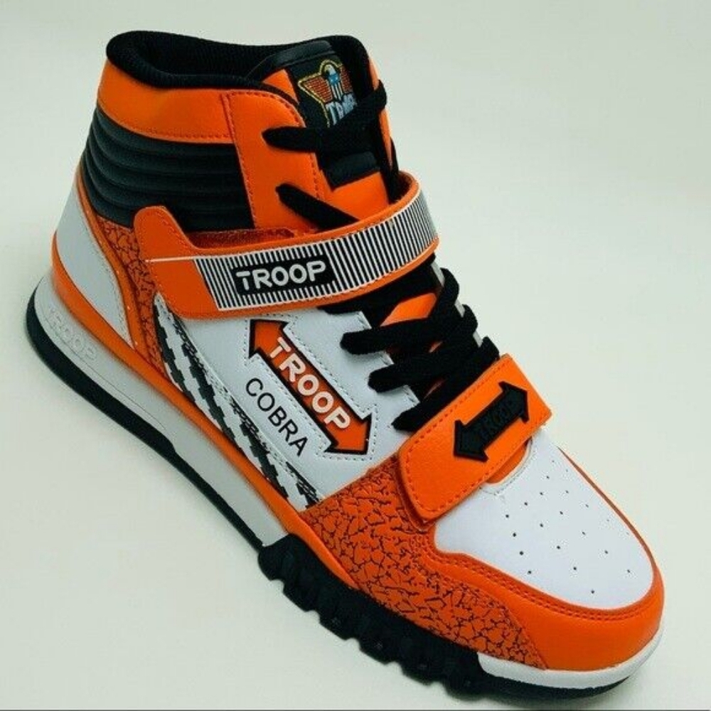 Men's Troop Cobra Orange | White | Black High-Top Sneakers NWT